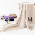 Personalized Monogrammed Initial Multicolour Super Soft Warm Scarf with Embroidered Birthday Winter Gift for Family and Friend