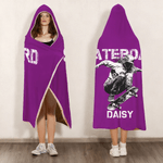 Personalizado Skate acción silueta suave manta con capucha con el nombre de viaje de uso diario regalo de cumpleaños para los amantes del monopatín Amigos