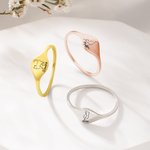 Personalisierte niedliche gravierte Katze Silhouette Ring mit Namen zierlich Schmuck Jahrestag Geburtstag Memorial Geschenk für Katzenliebhaber
