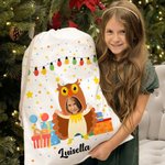 Sacco regalo personalizzato con foto e nome regalo ideale per Natale compleanno e occasioni speciali per bambini