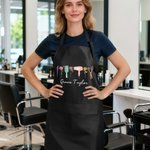 Gepersonaliseerd haarstyling gereedschap bloem verstelbaar schort met naam en zak verjaardag kapperszaak opening cadeau voor kappers kappers