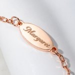 Bracelet en Argent Sterling Personnalisé avec Nom et Fleur de Naissance Gravés Cadeau d'Anniversaire pour Bébé Nouveau-né
