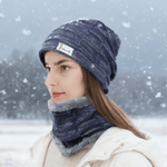 Henkilökohtainen Syntymä Kukka Neulottu Slouchy Beanie Hattu ja kaulan lämmitin asetettu nimi Paksu Outdoor Activity lisävaruste syntymäpäivälahja miehille naisille