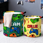 Personalised Gamepad Waterproof Laundry Basket with Handle and Name Bedroom Laundry Room Birthday Gift for Boy Kid Game Lover
