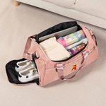 Personalised Cartoon Pom-Poms Cheerleader Girl Waterproof Large Travel Duffel Bag with Name Daily Training Birthday Team Gift for Cheerleaders