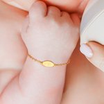 Bracelet en Argent Sterling Personnalisé avec Nom et Fleur de Naissance Gravés Cadeau d'Anniversaire pour Bébé Nouveau-né