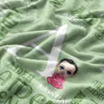 Personalized Family Word Cloud Cartoon Character Soft Throw Blanket with Name and Initial Home Decor Ship from USA Birthday Gift for Family Friends
