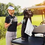 Personalised Embroidered Quick Dry Microfiber Waffle Golf Towel with Monogram and Carabiner Clip Golf Accessory Birthday Gift for Golf Lovers