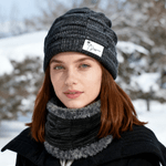 Henkilökohtainen Syntymä Kukka Neulottu Slouchy Beanie Hattu ja kaulan lämmitin asetettu nimi Paksu Outdoor Activity lisävaruste syntymäpäivälahja miehille naisille