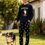 Personalisierter Schlafanzug mit Haustier-Foto und Wunschtext weiches Pyjama Set Geburtstag Geschenk für Katzen- und Hundebesitzer Damen Herren