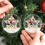 Gepersonaliseerde Foto Ster Kerstboom Acryl Ornament met Jaar Thuis en Boom Decoratie Kerst Cadeau voor Familie Vriend
