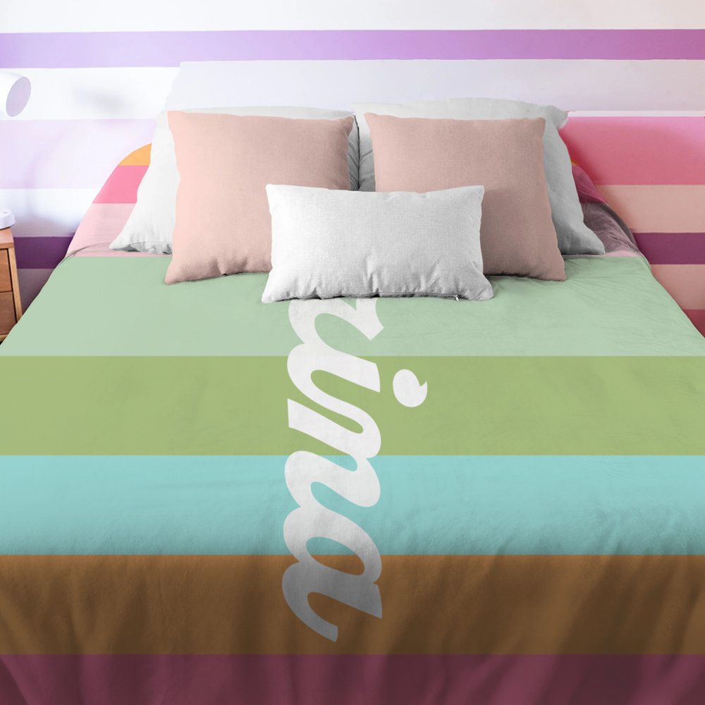 Manta suave personalizada con rayas clásicas y colores vibrantes con nombre decoración para el hogar regalo de cumpleaños para familia y amigos 3