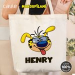 Personnalisé Cartoon Marsupilami Sac en toile réutilisable avec Nom Shopping Utilisation Fête des Mères Cadeau pour Femme | Callie × Marsupilami®
