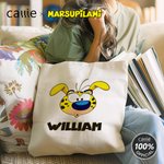 Personnalisé Cartoon Marsupilami Sac en toile réutilisable avec Nom Shopping Utilisation Fête des Mères Cadeau pour Femme | Callie × Marsupilami®
