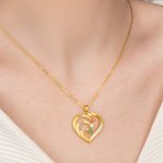 Collar personalizado con forma de corazón 1 a 6 nombres grabados y piedras de nacimiento regalo de cumpleaños para mamá y abuela