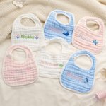 Personalized Embroidery Horseshoe Heart Baby Bibs with Name Feeding Accessory Baby Shower Gift for Baby Kid