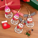 Personalizzato pupazzo di neve fiocco di neve nome ornamento in legno con anno e nastro carino albero di Natale Decor Festival regalo per la famiglia bambini