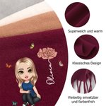 Personalisierter weicher Cartoon Figur Schal mit Geburtsblume und Namen Winter Weihnachten Geburtstag Geschenk für Familie Freunde