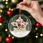 Gepersonaliseerde Foto Ster Kerstboom Acryl Ornament met Jaar Thuis en Boom Decoratie Kerst Cadeau voor Familie Vriend