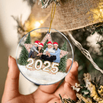 Gepersonaliseerde Foto Ster Kerstboom Acryl Ornament met Jaar Thuis en Boom Decoratie Kerst Cadeau voor Familie Vriend