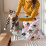 Personalised Multicolour Plaid 1-4 Pet Face Photos Women Men Pyjama Pants Party Birthday Gift for Pet Owners Lovers