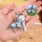 Personalised Horse Riding Photo Acrylic Keychain Ornament Home Decor Christmas Birthday Gift for Equestrian Enthusiasts