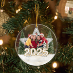 Gepersonaliseerde Foto Ster Kerstboom Acryl Ornament met Jaar Thuis en Boom Decoratie Kerst Cadeau voor Familie Vriend