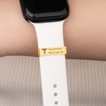 Personalized Medical Cross Stethoscope Caduceus Medical Alert ID Tag for Watch Band with Engraved Text Emergency Contact Gift for Diabetes Allergy