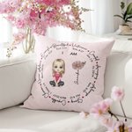 Personalized Birth Flower Bible Cartoon Character Throw Pillow Cover with Name and Text Home Decor Christmas Birthday Gift for Christian Family
