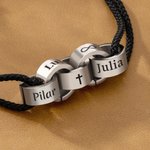 Pulsera ajustable personalizada con 1 a 5 anillos entrelazados con nombres y patrones grabados regalo de cumpleaños y aniversario para él y ella