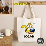 Personnalisé Cartoon Marsupilami Sac en toile réutilisable avec Nom Shopping Utilisation Fête des Mères Cadeau pour Femme | Callie × Marsupilami®