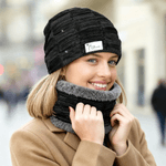 Henkilökohtainen Syntymä Kukka Neulottu Slouchy Beanie Hattu ja kaulan lämmitin asetettu nimi Paksu Outdoor Activity lisävaruste syntymäpäivälahja miehille naisille