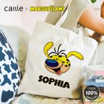 Personnalisé Cartoon Marsupilami Sac en toile réutilisable avec Nom Shopping Utilisation Fête des Mères Cadeau pour Femme | Callie × Marsupilami®