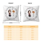 Personalized Birth Flower Bible Cartoon Character Throw Pillow Cover with Name and Text Home Decor Christmas Birthday Gift for Christian Family