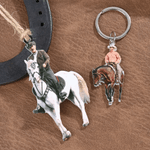Personalised Horse Riding Photo Acrylic Keychain Ornament Home Decor Christmas Birthday Gift for Equestrian Enthusiasts