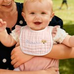 Personalized Embroidery Horseshoe Heart Baby Bibs with Name Feeding Accessory Baby Shower Gift for Baby Kid