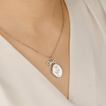 Personalized Vintage Oval Butterfly Photo Necklace with Bow Charm and Engraved Text Memorial Jewelry Birthday Anniversary Gift for  Women