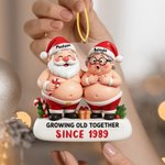 Ornement de Noël personnalisé en acrylique avec nom et année Cadeau d'anniversaire pour famille et couple