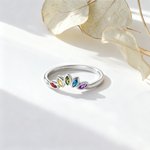 Personalized Marquise Birthstone Ring Dainty Jewelry Birthday Valentine's Day Anniversary Gift for Women