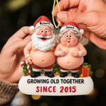Ornement de Noël personnalisé en acrylique avec nom et année Cadeau d'anniversaire pour famille et couple