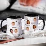 Mug personnalisé avec photo 11 oz 15 oz avec nom Fête des mères Fête des pères Cadeau pour les parents Grands-parents