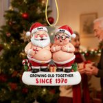 Ornement de Noël personnalisé en acrylique avec nom et année Cadeau d'anniversaire pour famille et couple