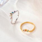 Personalized Marquise Birthstone Ring Dainty Jewelry Birthday Valentine's Day Anniversary Gift for Women