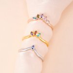 Personalized Marquise Birthstone Ring Dainty Jewelry Birthday Valentine's Day Anniversary Gift for Women