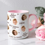 Mug personnalisé avec photo 11 oz 15 oz avec nom Fête des mères Fête des pères Cadeau pour les parents Grands-parents