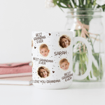 Mug personnalisé avec photo 11 oz 15 oz avec nom Fête des mères Fête des pères Cadeau pour les parents Grands-parents