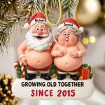Ornement de Noël personnalisé en acrylique avec nom et année Cadeau d'anniversaire pour famille et couple