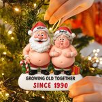 Ornement de Noël personnalisé en acrylique avec nom et année Cadeau d'anniversaire pour famille et couple