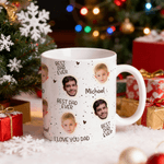 Mug personnalisé avec photo 11 oz 15 oz avec nom Fête des mères Fête des pères Cadeau pour les parents Grands-parents