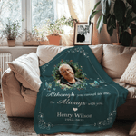 Gepersonaliseerde I'm Always With You Krans Kardinaal Zachte Deken met Foto Naam en Datum Home Decor Herdenkingscadeau voor Familie Vrienden